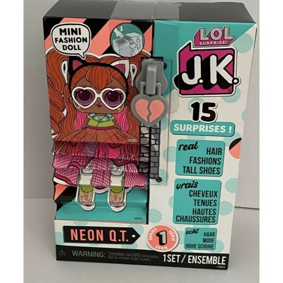 LOL SURPRISE JK NEON Q.T. 15 SURPRISES MINI FASHION DOLL SERIES 1  NEW WITH TAGS - Picture 1 of 3